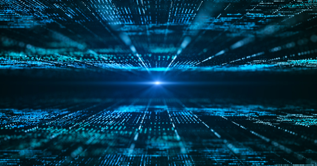 Decorative image of data and coding